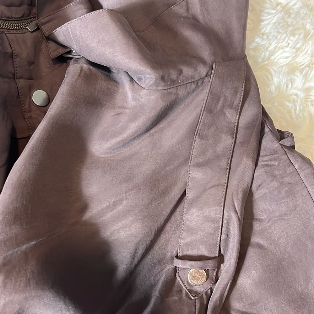 Bebe Military Cupro Jacket Color Deep Ash Size L NWT - Picture 6 of 9